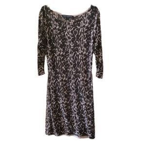 French Connection Ladies size 10 animal print long sleeve sweater dress.
